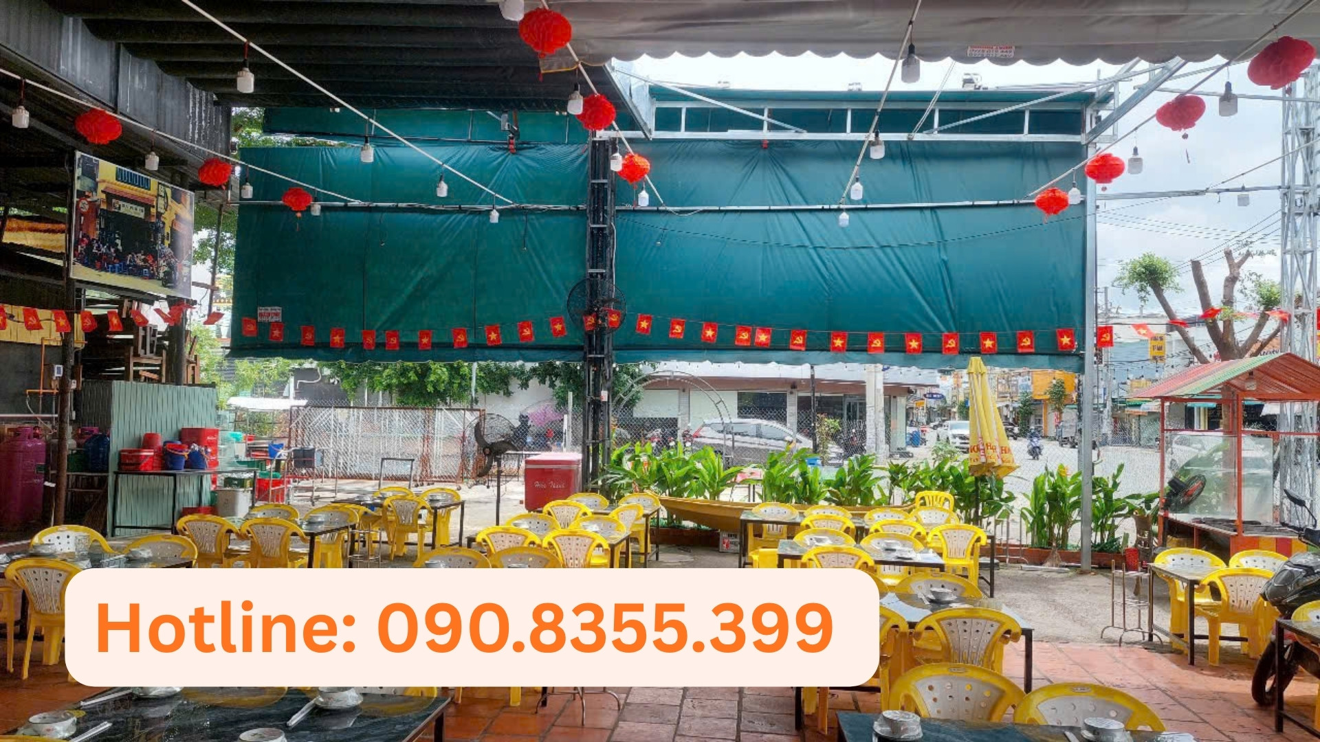 mái xếp đẹp cho quán ăn