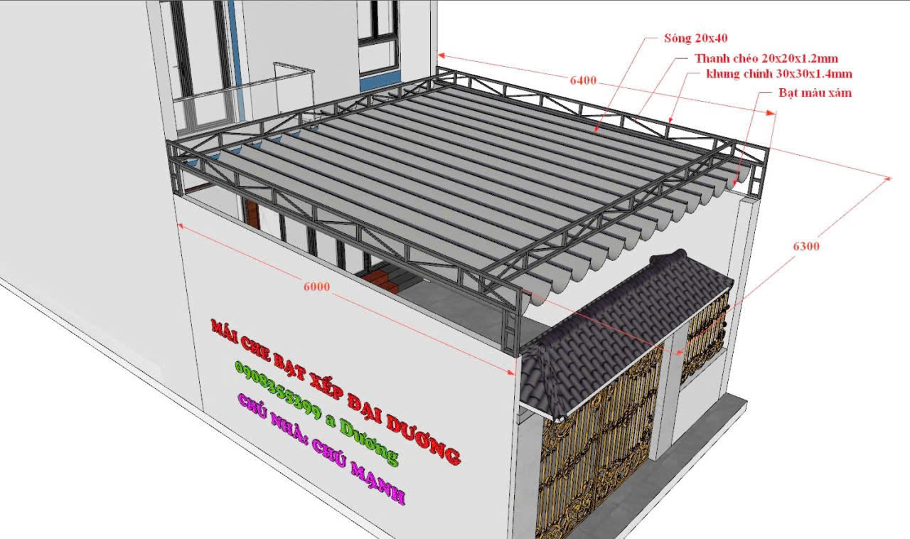 Thi Công Mái Xếp Bình Dương – Đẹp, Bền, Kéo Xếp Linh Hoạt 8 mai xep binh duong17
