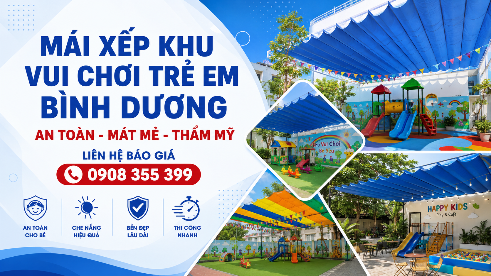 mái xếp khu vui chơi trẻ em Bình Dương