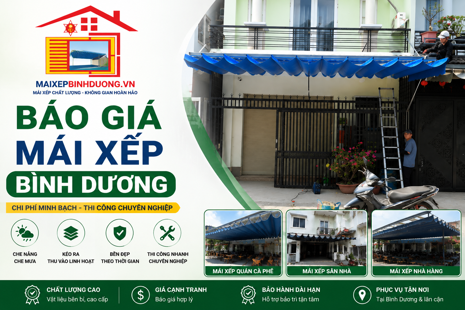 Mái Xếp Nhà Xe 2026 - Giải Pháp Che Nắng Mưa Linh Hoạt Cho Khu Vực Để Xe 4 Mái xếp nhà xe